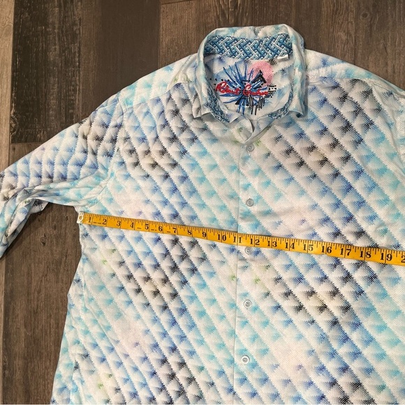 Robert Graham Abstract-Print Cotton Shirt Flip Cuff Size Medium - Picture 9 of 10